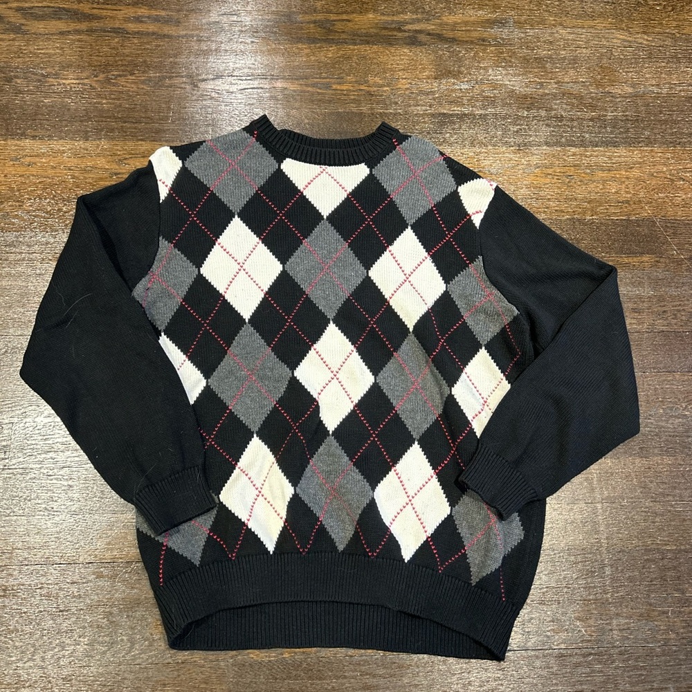 BRANDY MELVILLE ARGYLE SWEATER, ONE SIZE BUT RUNS BIG